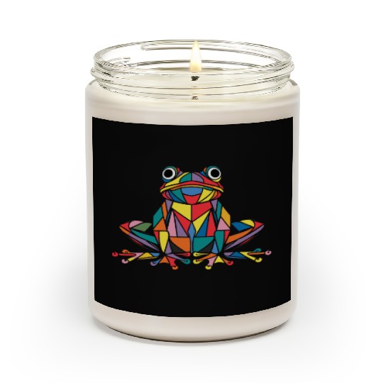 Colorful Geometric Reptiles Frog Art Design Scented Candles