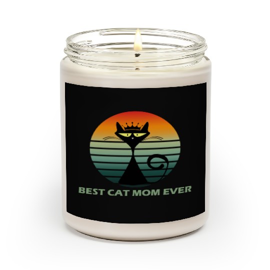 Best cat mom ever Pets cute Funny lovely cat Scented Candles