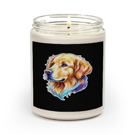 Golden Retriever Watercolor Scented Candles