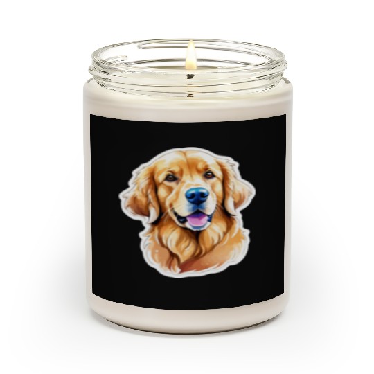 Golden Retriever Watercolor Scented Candles