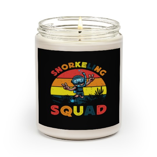 snorkeling squad diver ocean snorkeling sunset sea Scented Candles
