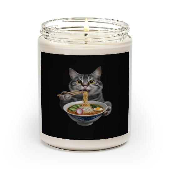 Cat Eating Ramen Realistic Scented Candles