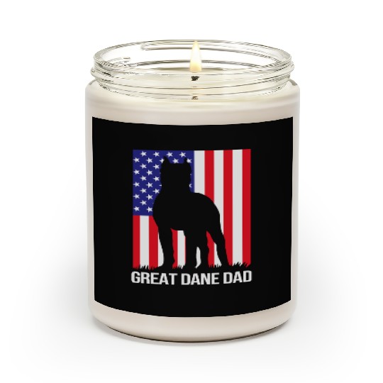 4th Of July US Flag Dog Dad Great Dane Dad Scented Candles