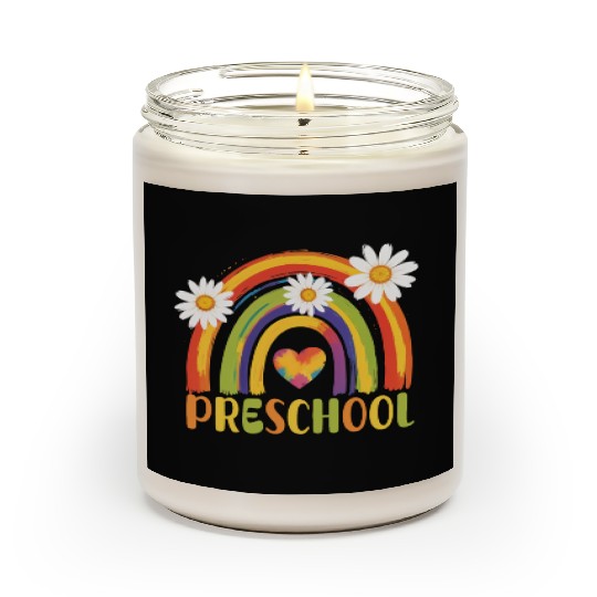 Preschool Rainbow Back to School Preschool Teacher Scented Candles