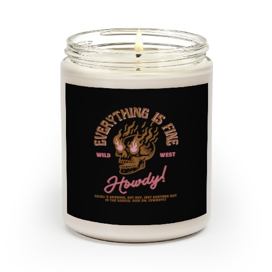 Brown and Pink Retro Aesthetic Western Style SKULL Scented Candles