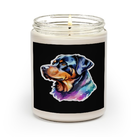 Rottweiler Watercolor Scented Candles