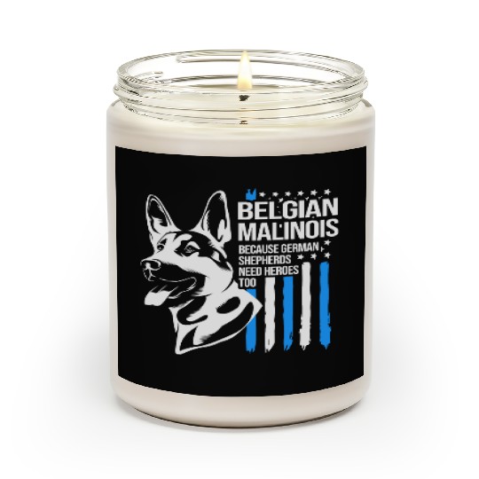 4th Of July US Flag Belgian Malinois K9 Dog Scented Candles