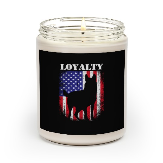 4th Of July US Flag Police Dog Loyalty K9 Dog Scented Candles