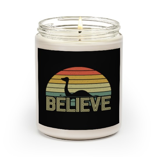 Believe Nessie Loch Ness Cryptid Retro Vintage Scented Candles