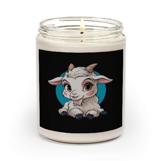 Adorable Baby Goat Illustration Art Scented Candles