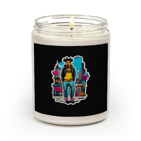 Urban Graffiti Portrait of Youth Scented Candles