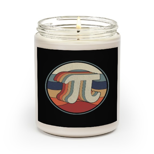 Vintage Pi Day Math 70s 80s Retro Pi Symbol Scented Candles