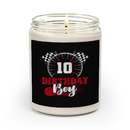 Race Car 10th Birthday Boy Party Pit Crew Scented Candles