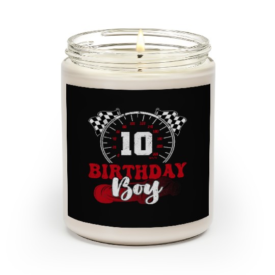 Race Car 10th Birthday Boy Party Pit Crew Scented Candles