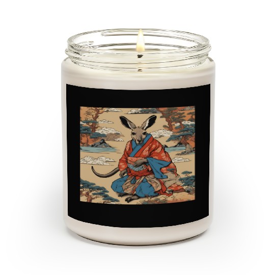 Retro Ukiyo-e Style Kangaroo Caricature Scented Candles