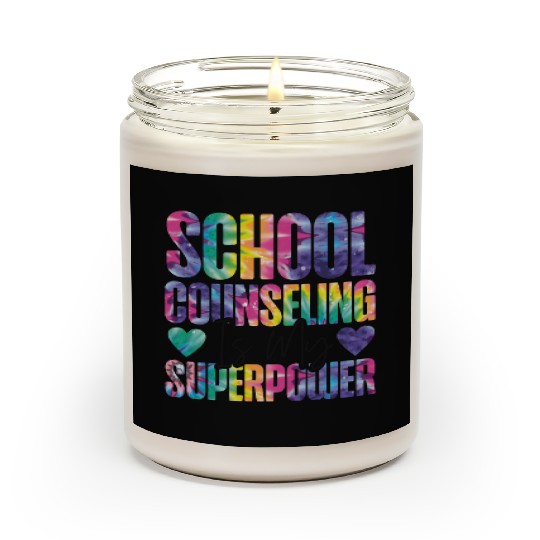 School Counselor Tie Dye School Scented Candles