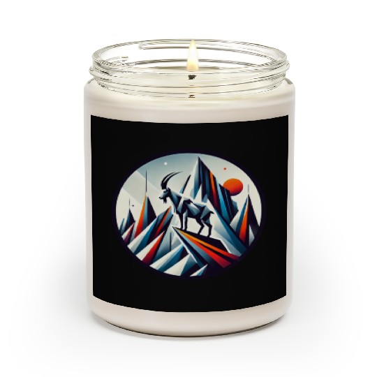 Abstract mountain goat Scented Candles