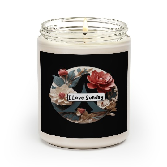 I Love Sunday, simple design Scented Candles