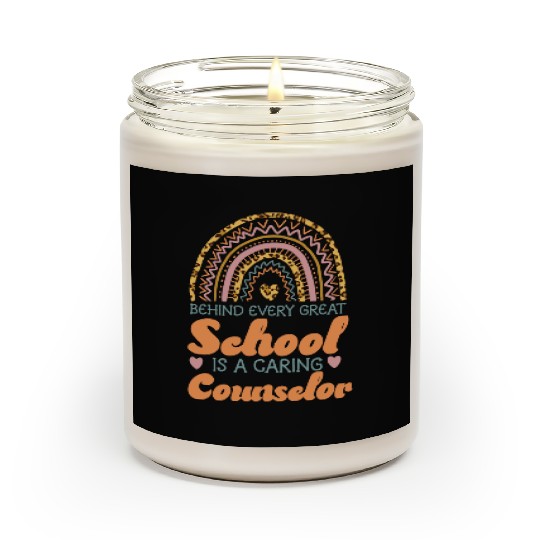 School Counselor Rainbow Behind Scented Candles