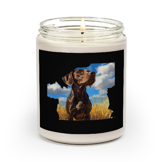 German Shorthaired Pointer Watercolor Picture Scented Candles