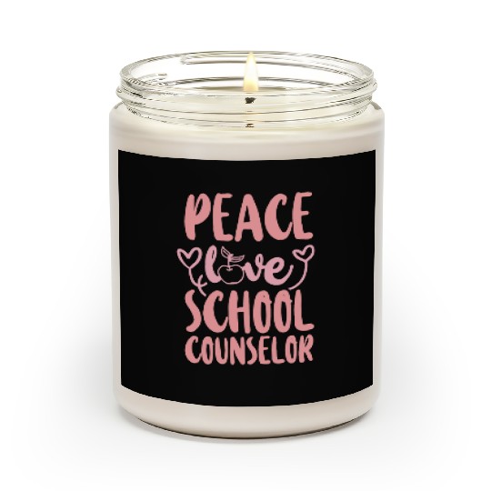 School Counselor Girl Peace Love Scented Candles