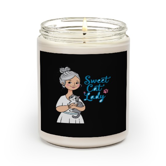sweet cat lady Scented Candles