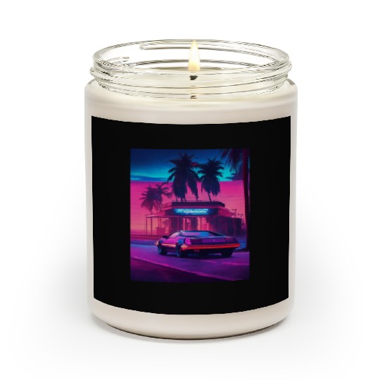Retro Synthwave Night Drive Scented Candles