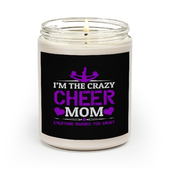 Crazy Cheer Mom Cheerleading Mommy Mother's Day Scented Candles