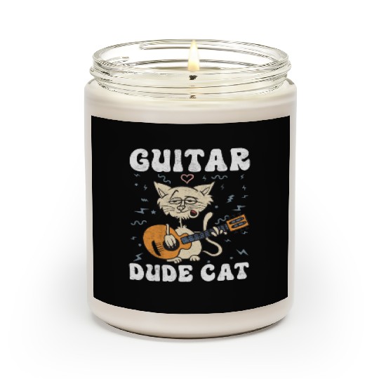 GUITAR DUDE CAT MUSICIAN FUNNY Scented Candles