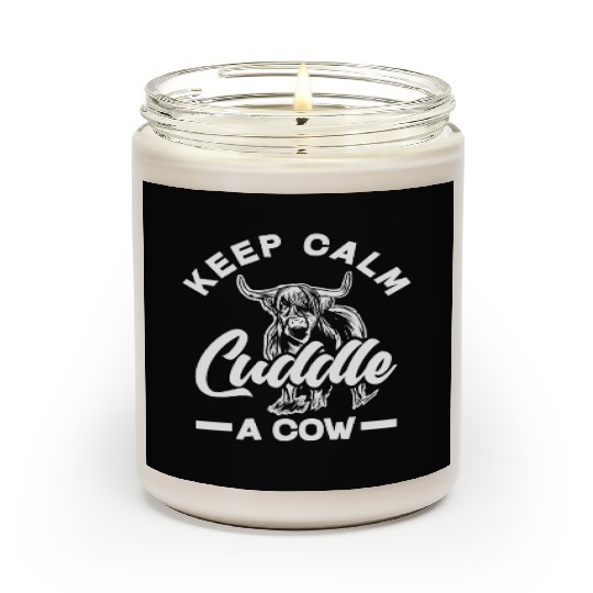 Keep Calm Cuddle A Highland Cow Scented Candles