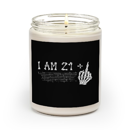 I Am 21 Plus Middle Finger - 22nd Birthday Scented Candles