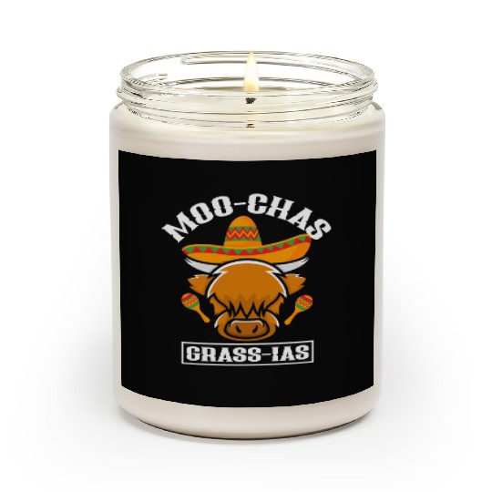 Highland Cow Moo-chas Grass-ias Scented Candles