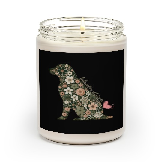Floral Labrador Retriever: Elegant Pet Silhouett Scented Candles