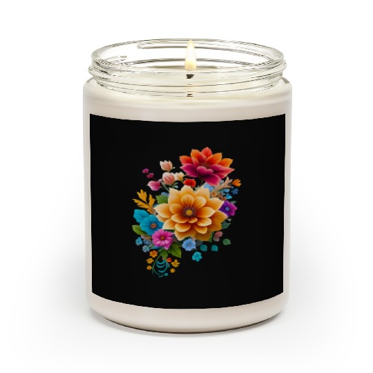 Vintage Floral Aesthetic: Watercolor Nature Blooms Scented Candles