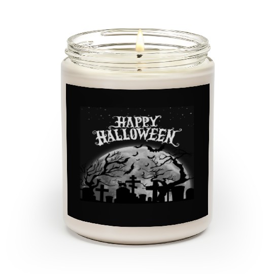 halloween cat on a graveyard Scented Candles