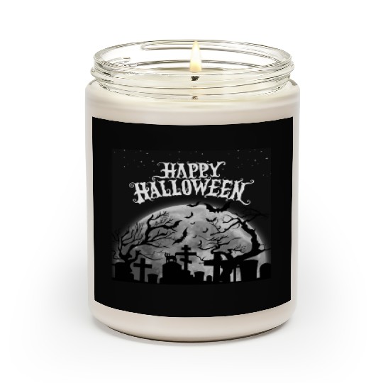 halloween cat on a graveyard Scented Candles