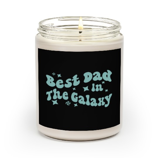 best dad in the galaxy logo father day gift dad Scented Candles