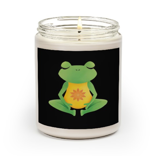 Meditating frog yoga lotus Scented Candles