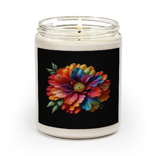 Vibrant Spectrum Bloom Scented Candles