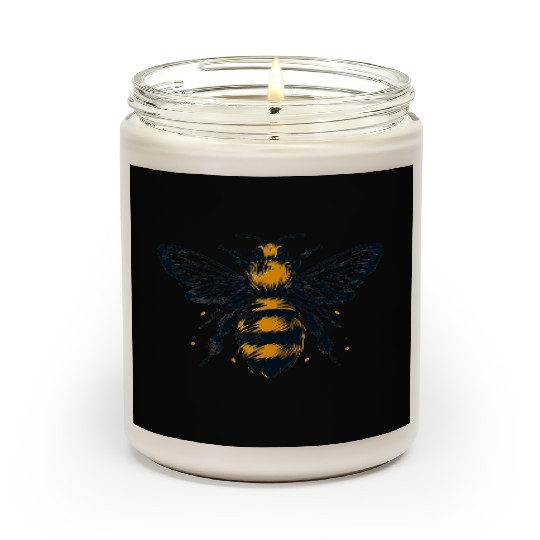 Honey Bee Insect Art 2 Scented Candles