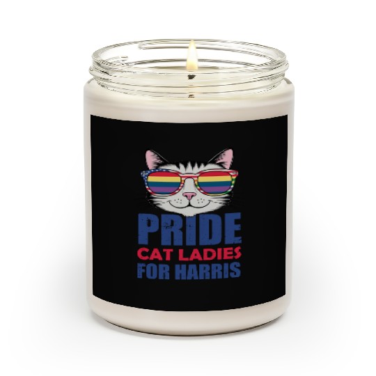 pride cat for harris america usa election Scented Candles