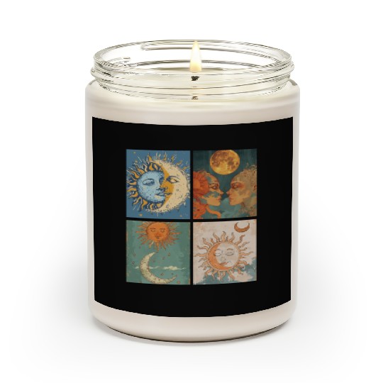 Moon and Sun Tarot Card Designed Look Scented Candles