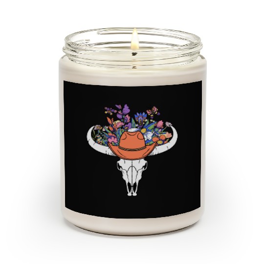 wildflower with Cow Skull blooming Scented Candles