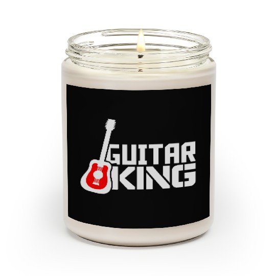 Guitar King Guitarist Text Bassist Royal Fun Quote Scented Candles
