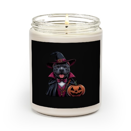 Costumed Pitbull Halloween Scented Candles