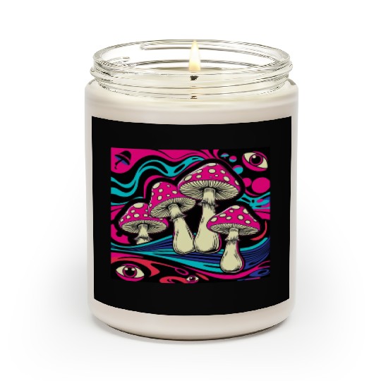 Psychedelic Shrooms: Neon Fungi Fantasy Scented Candles