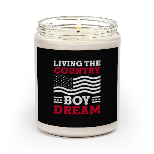 Small Town Us Flag Country Livin Boy Scented Candles