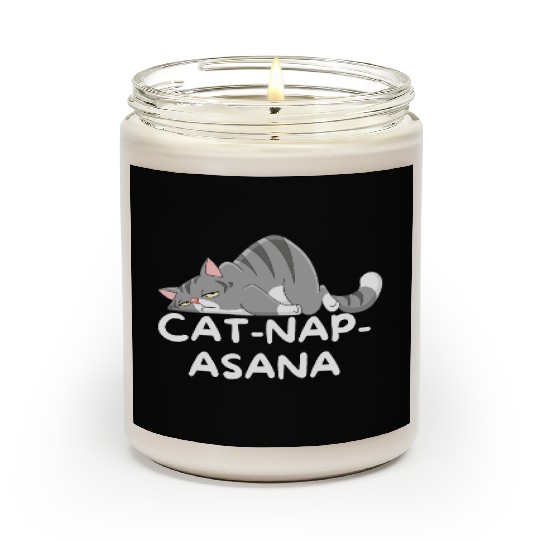 Funny Cat-Nap-Asana sleeping yoga Scented Candles