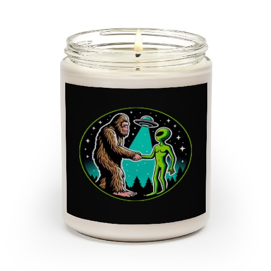 Bigfoot Alien Alliance - Funny Scifi Cryptid Scented Candles