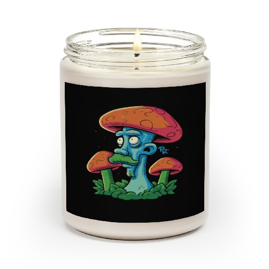 Mushroom Moustache Man – Trippy Fungi Art Scented Candles